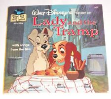 Walt Disney's - Story Of Lady and the Tramp  Vintage Book & Record 1979 picture
