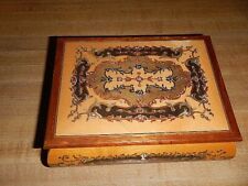 Vintage Inlaid Wood  Music/ Jewelry Box - Italy- Plays Waltz picture