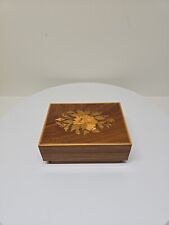 Vintage Reuge Wood Music Jewelry Box Italy Swiss Musical Movement D33 picture