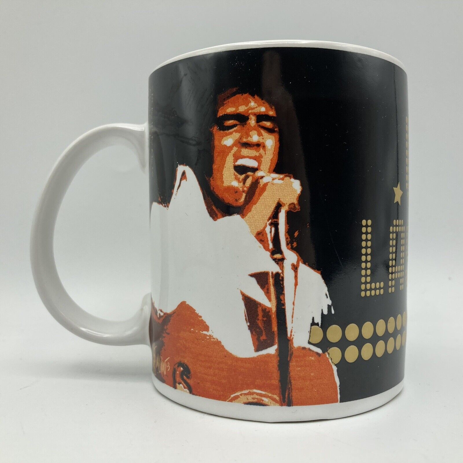 Vintage “Viva Las Vegas” Elvis Presley Ceramic Coffee Mug Artwork Joe Petruccio