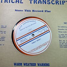 16” TRANSCRIPTION RECORD War Department Special Service WWII - GREAT MUSIC H-24 picture