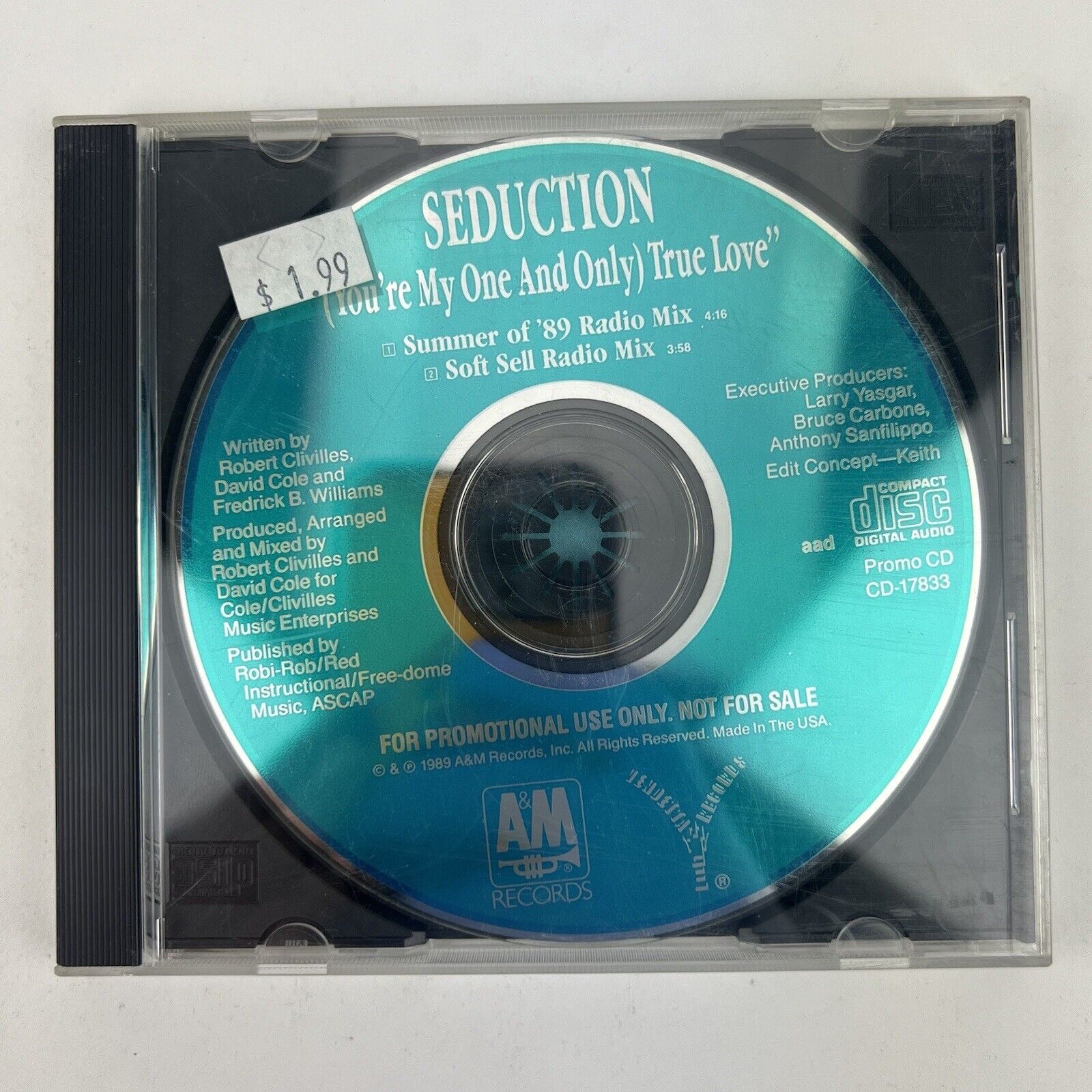 MEGA RARE 1989 PROMO CD - Seduction – (You\'re My One And Only) True Love - A&M