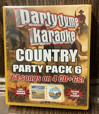 🍏 Party Tyme Karaoke - Country Party Pack 6,64 Songs 4 CD,New ‼️ picture