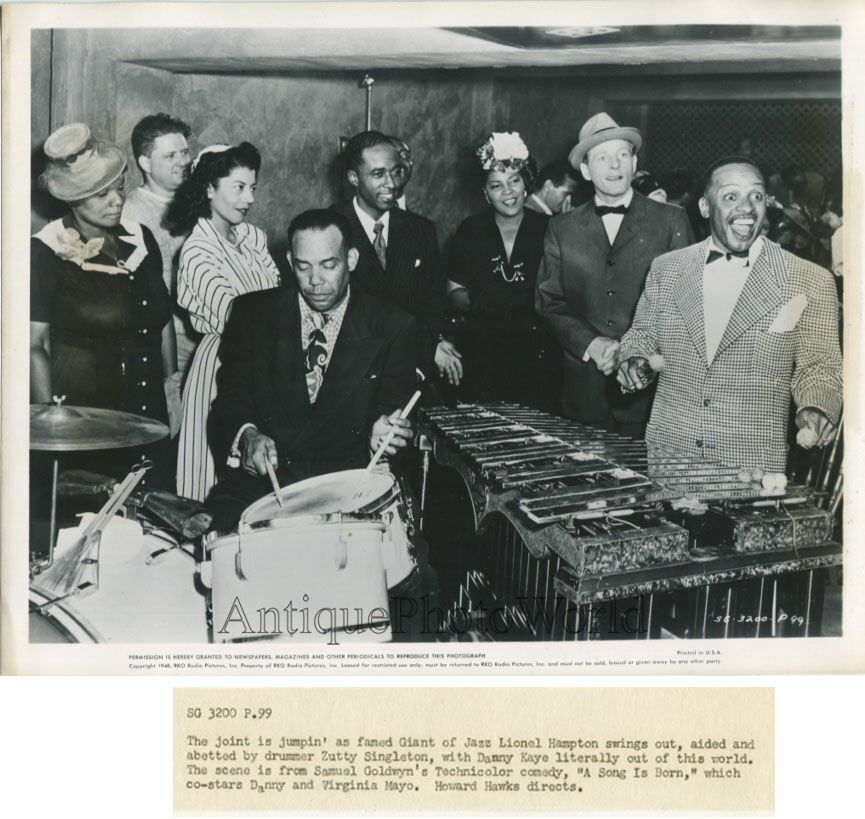 Lionel Hampton jazz percussionist w Singleton Kaye antique music photo