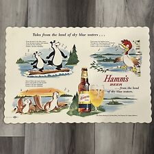 VINTAGE 1960 s HAMMS BEER PLACEMATS w/ANIMALS, LYRICS N.O.S. picture