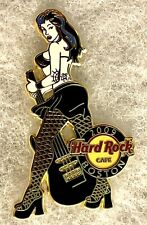 HARD ROCK CAFE BOSTON SEXY ROCK GIRL DRESSED IN BLACK WITH GUITAR PIN # 47790 picture