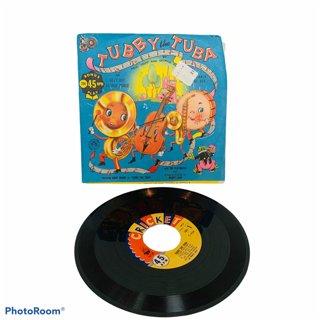 Vinyl Record 45 rpm vtg Little Golden cartoon Tubby Tuba anthropomorphic violin