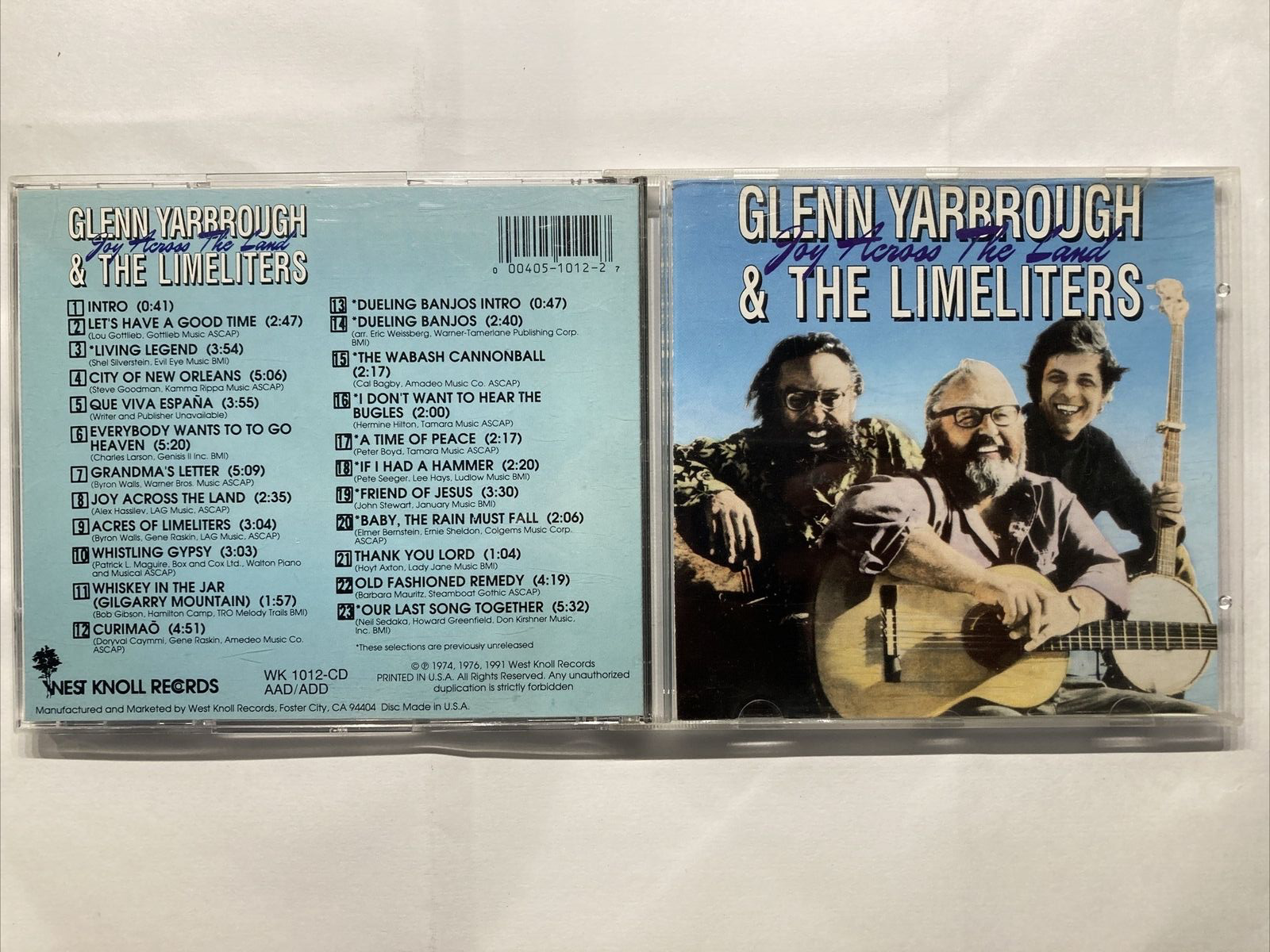 Glenn Yarbrough & The Limeliters: Joy Across The Land (CD, 1991, West Knoll)