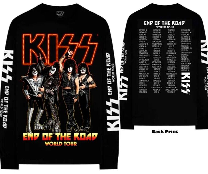 Kiss - End of the road world tour official long sleeve shirt unisex Size MEDIUM
