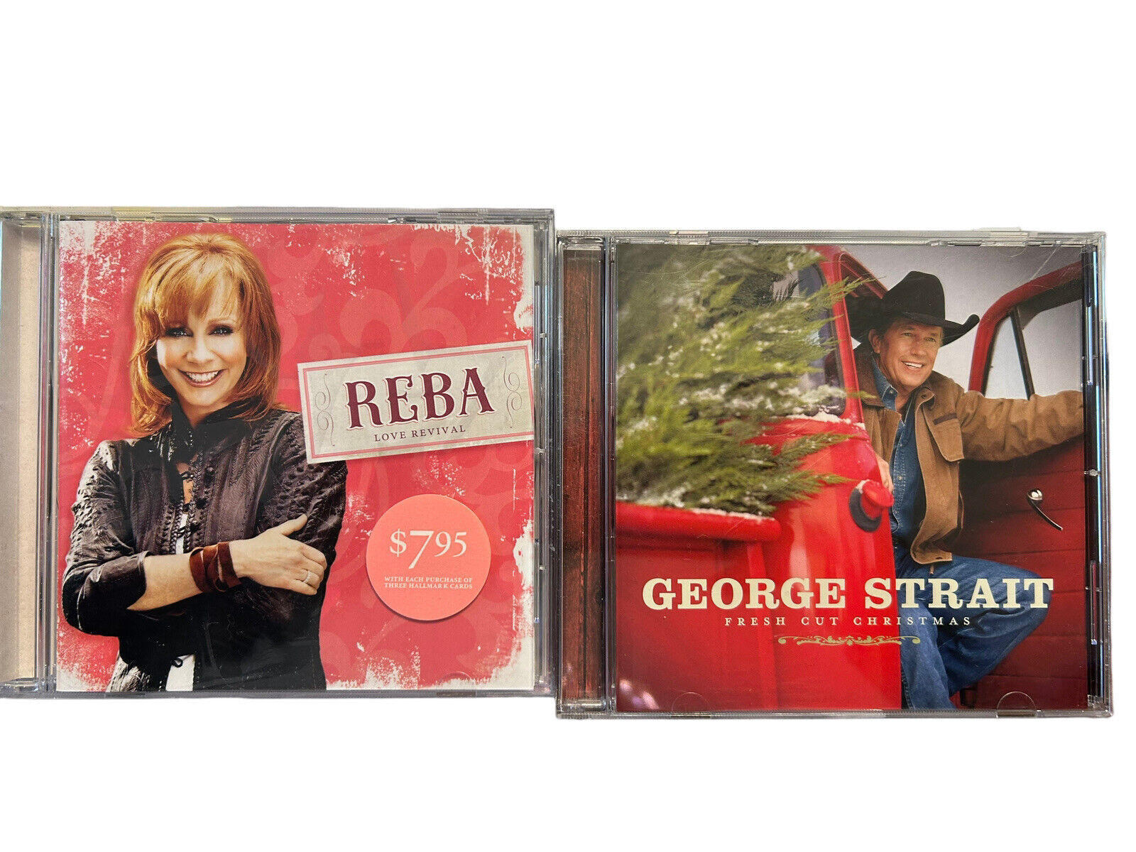 2 Hallmark George Strait & Reba Christmas Holiday Music CD 2006 Jingle Bells VTG