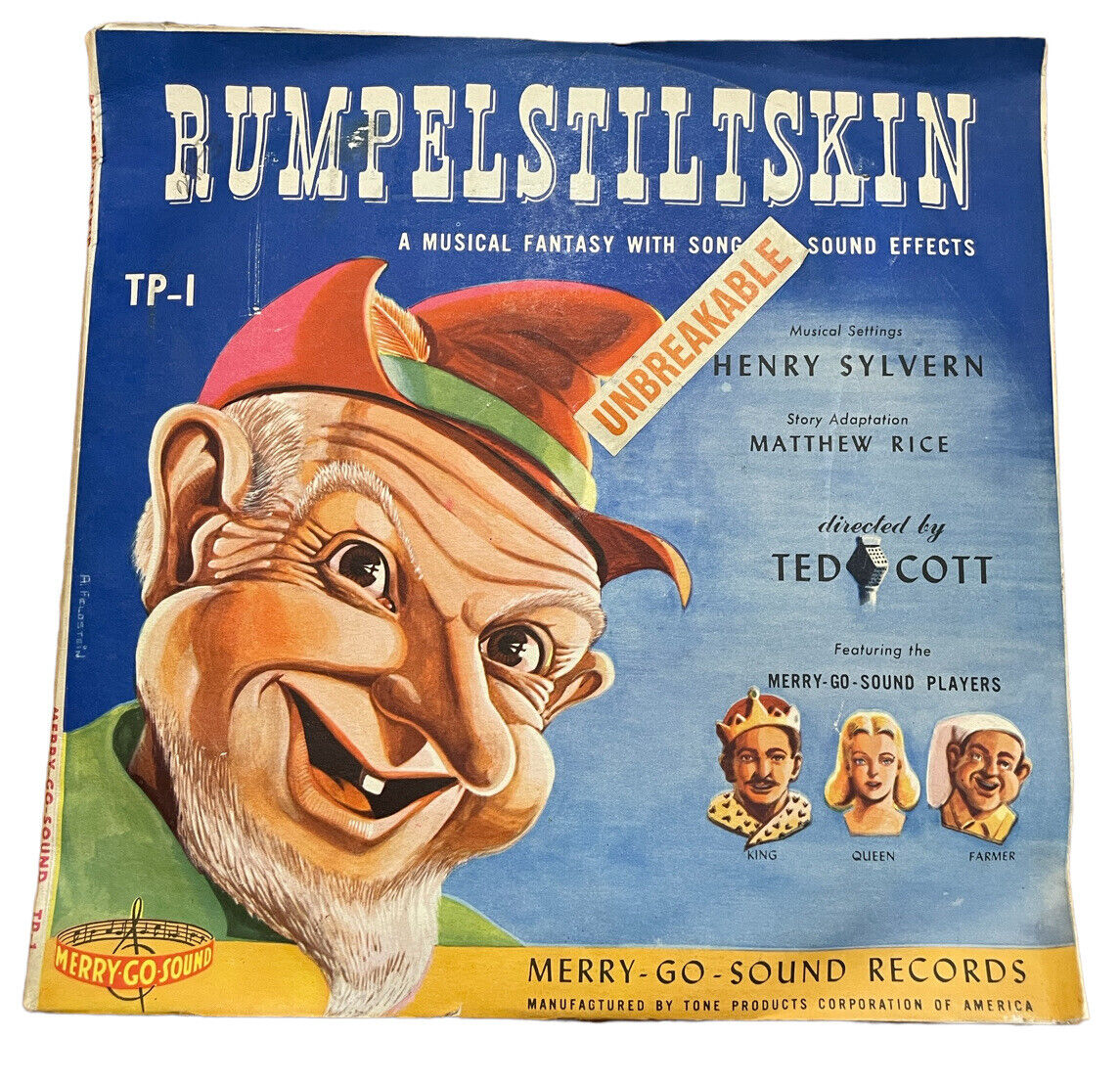 Rumpelstiltskin Two Album Vintage Record Set Henry Sylvern Merry-go-sound