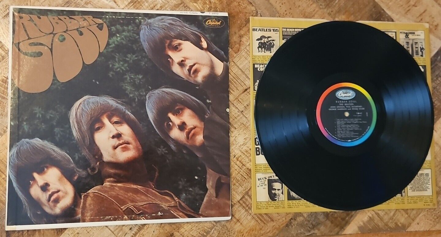 The Beatles Rubber Soul Capitol T-2442 1965 Mono 1st Press Rainbow Label VG+/VG+