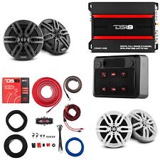 DS18 6.5-Inch Marine Speakers with 2 CH Amplifier Wiring Kit and Universal picture
