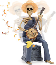 Halloween Animated Decorations,Banjo Skeletons Halloween Indoor Decoration,Batte picture