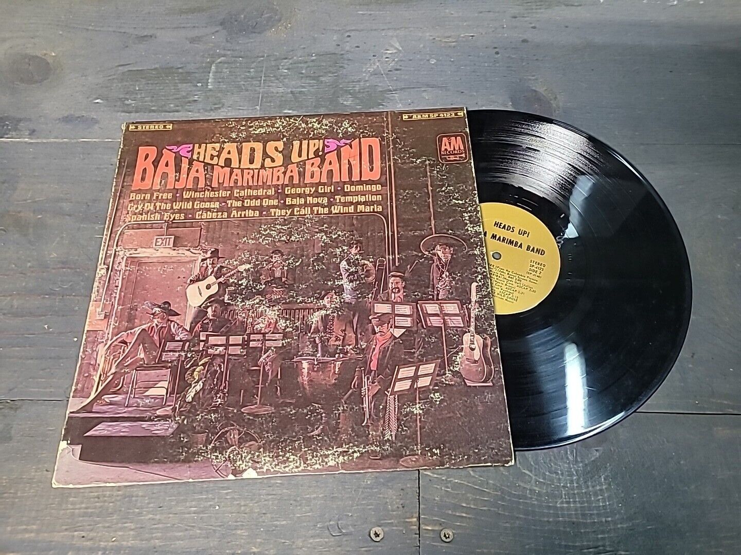Baja Marimba Band: Heads Up 33rpm Vinyl Vintage A&M SP 4123 NICE STEREO Record