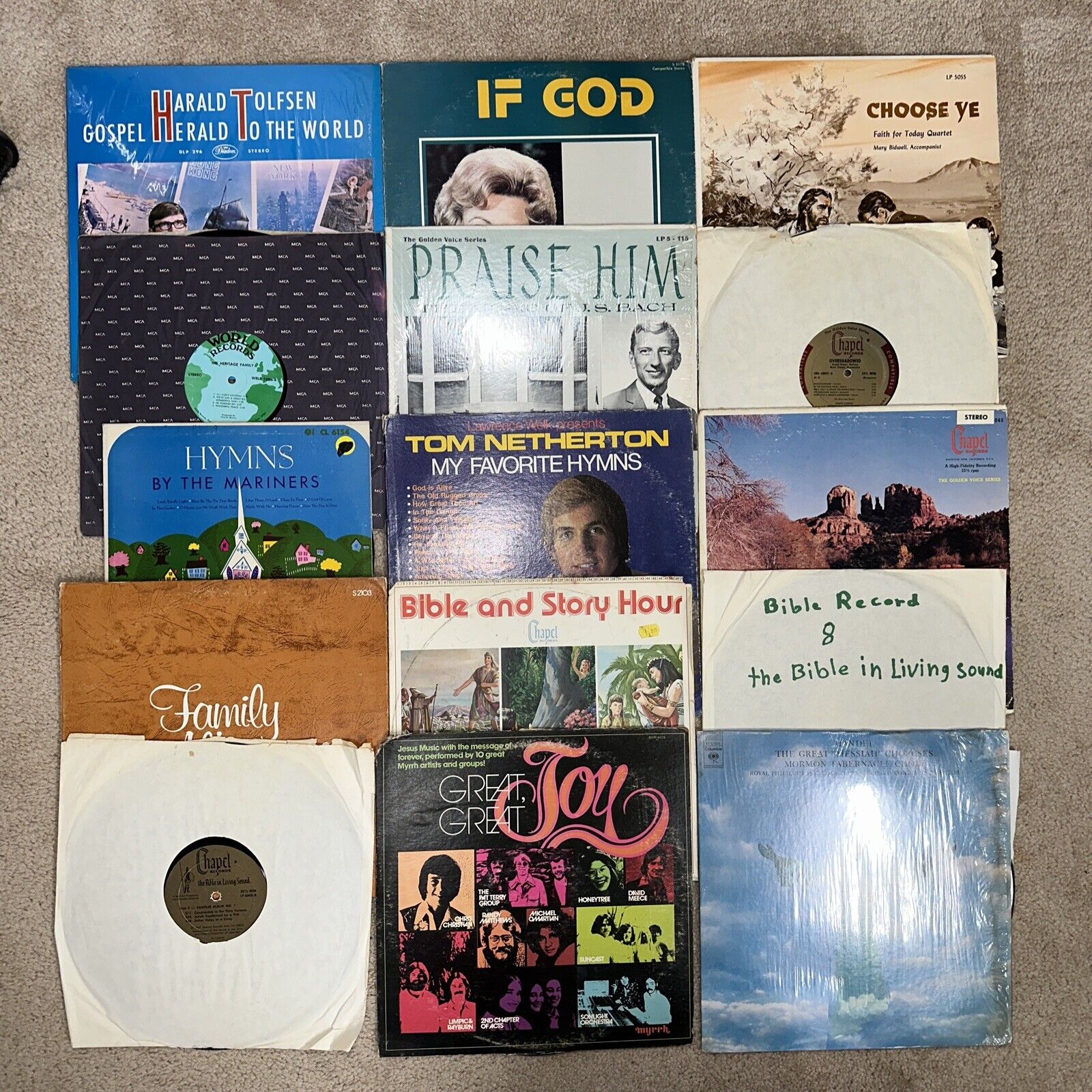 Christian Gospel Hymns Inspirational Vintage 1970s & 1980s Lot Of 20 Vinyl LPs