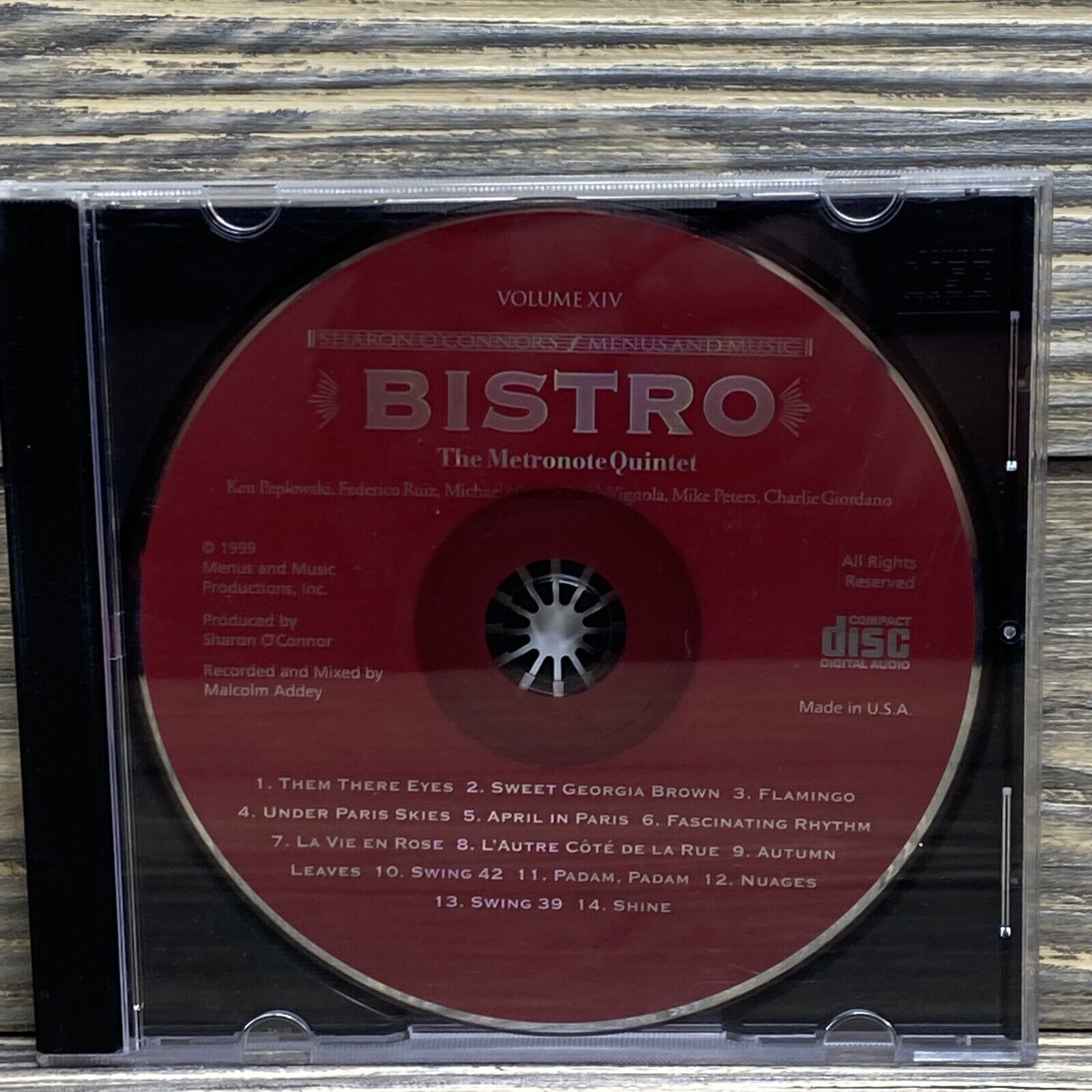 Vintage Menus and Music Production 1999 Bistro Vol XIV CD Metronome Quintet