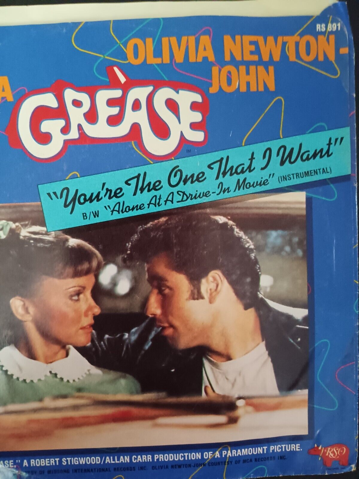 John Travolta & Olivia Newton-John 45 You\'re The One That I Want  w/ts GREASE
