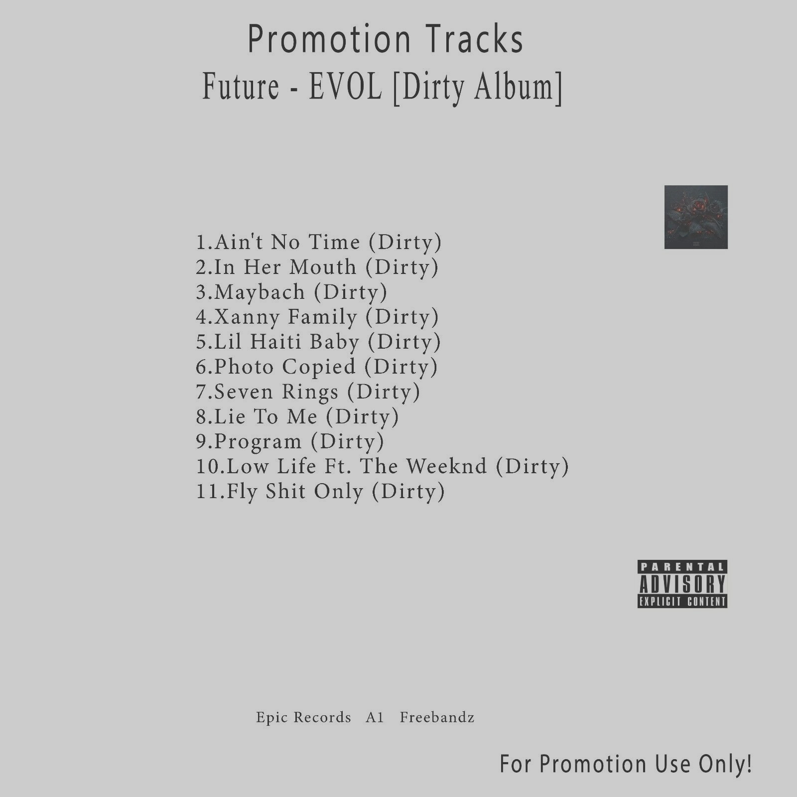 CD Rap & Hip-Hop Promo. Future - EVOL [DIRTY Album]