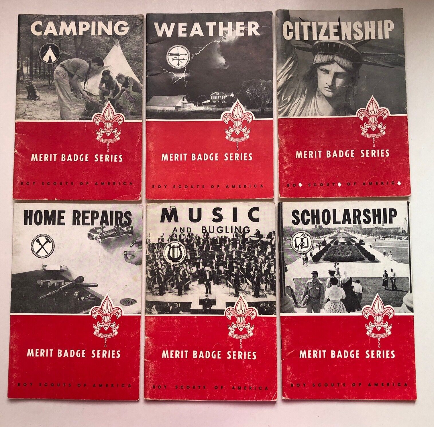 Vintage Boy Scouts of America LOT Merit Badge Series Book Music Bugling Weather