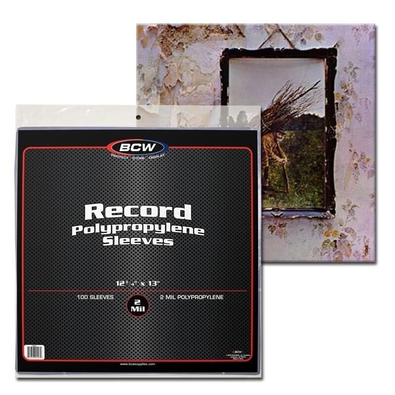 33 RPM 1/3 Vinyl Record Sleeves Protector 2 mil Poly Holders 100 BCW Storage Bag