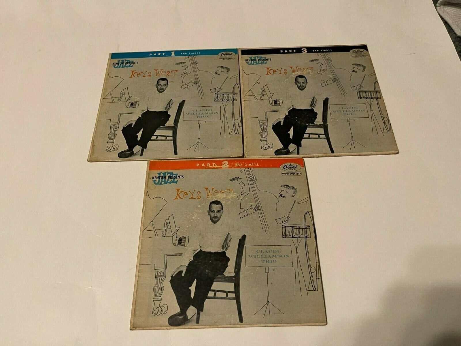 Claude Williamson Trio Keys West Parts 1,2, and 3 ep 45 record, 3 record set