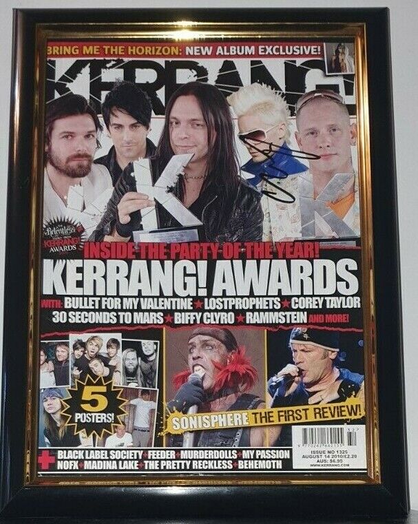 HAND SIGNED SLIPKNOT COREY TAYLOR KERRANG COVER FRAMED - WITH COA  - AUTHENTIC