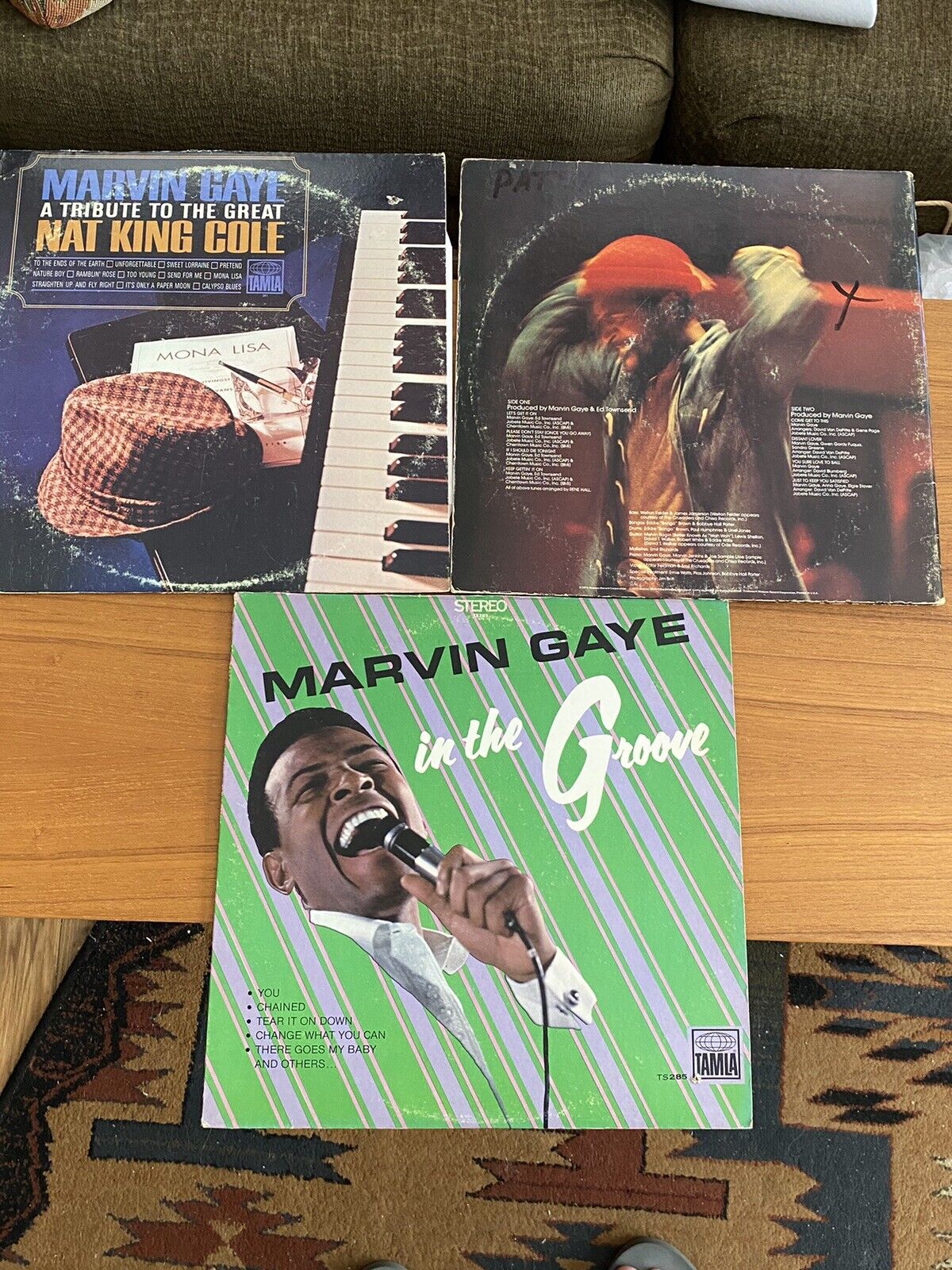 MARVIN GAYE 3 LPs: Let\'s Get It On, Tribute to Nat King Cole, In The Groove +Bns
