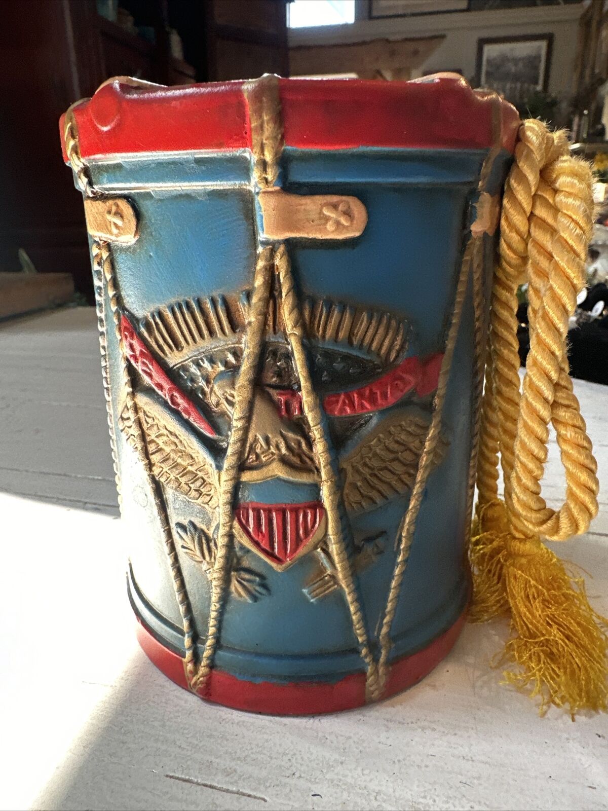 Vintage Patriotic Drum Piggy Bank