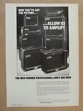 vintage magazine advert 1989 HOHNER PROFESSONAL AMPS picture
