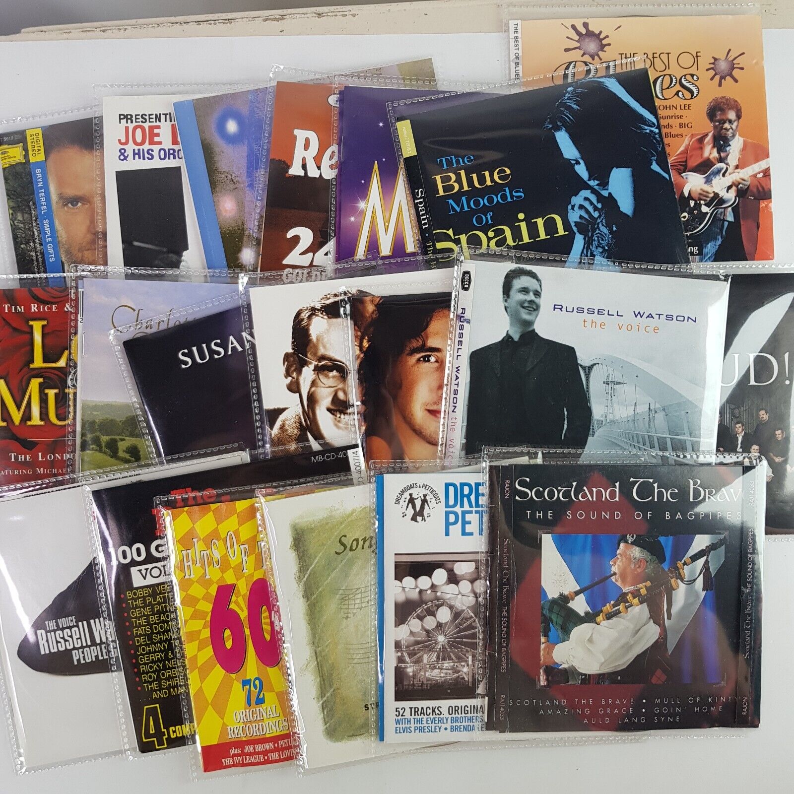20 Pack CD Bundle Classical Blues Jazz Rock Russell Watson Bagpipes Orchestra