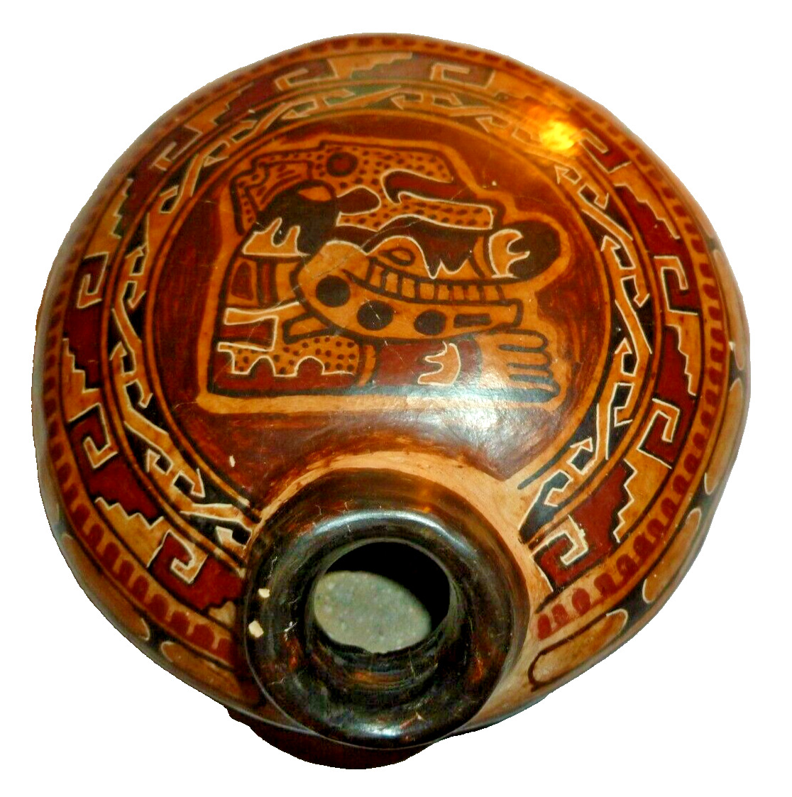 Santiago Villafuerte Vintage American Mayan Pottery Style Vessel Bowl