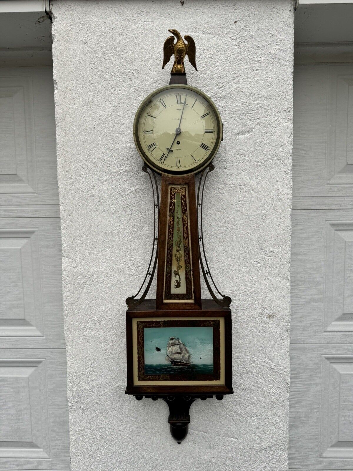 Antique Waltham Presentation  Banjo Clock