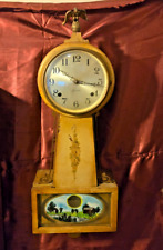 Antique Sessions 8-Day Bim-Bam Banjo Pendulum Wall Clock Working fine picture