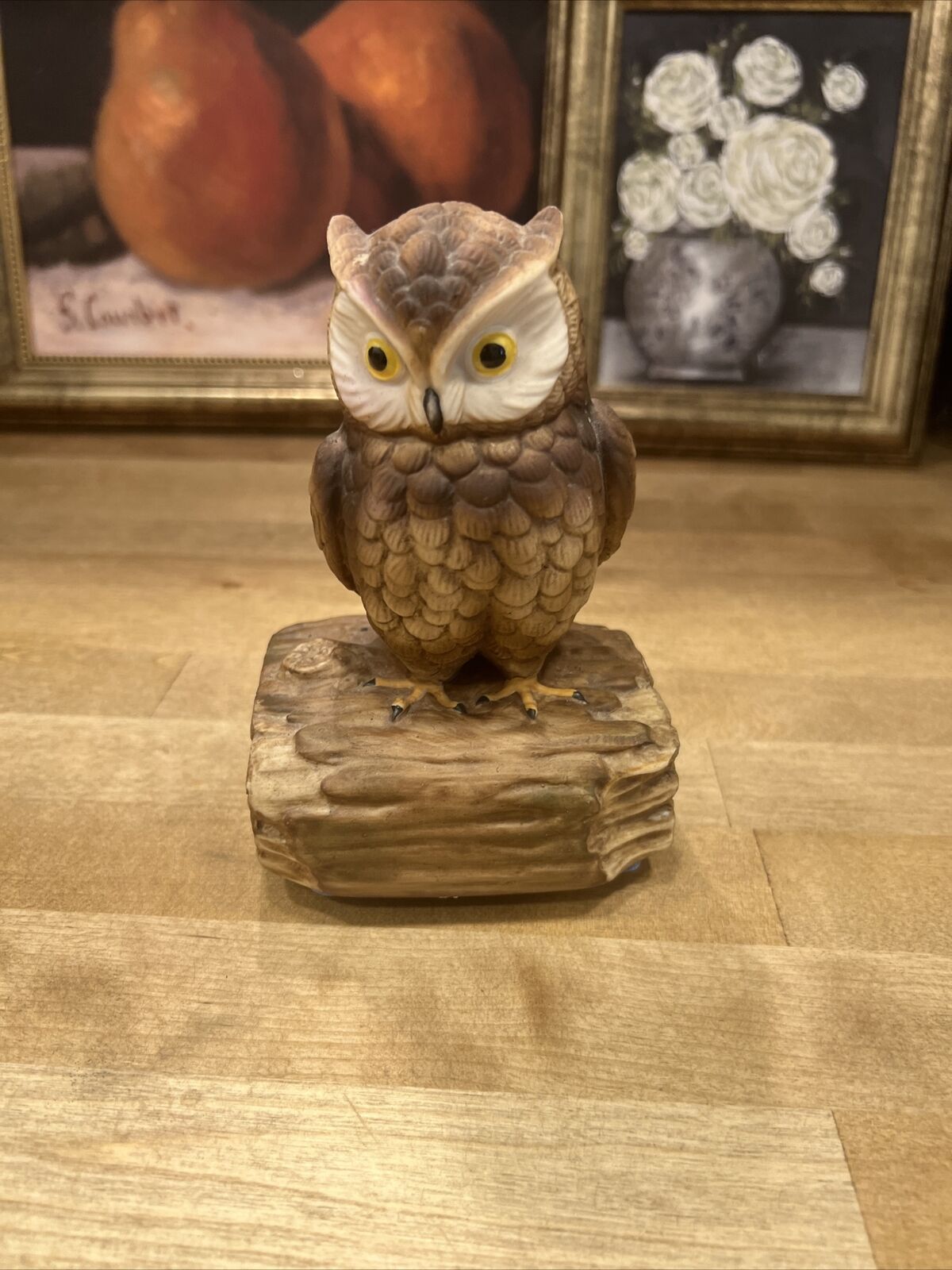 Vintage Gorham Ceramic Musical Owl Figurine Music Box Beautiful Dreamer 6\