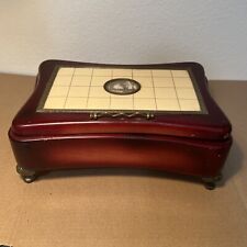 Vintage Rouge Switzerland Jewelry Music Box Footed Needs TLC Music Works VIDEO picture