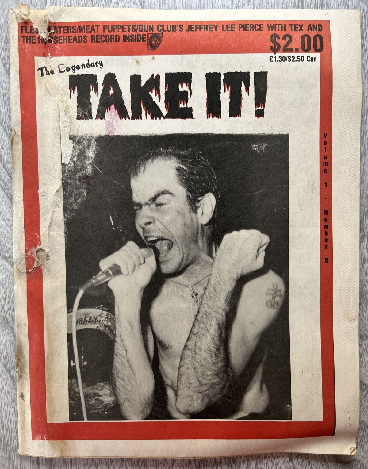 Take It punk fanzine Vol 1, #6 with Flexi Disc Meat Puppets, Flesh Eaters