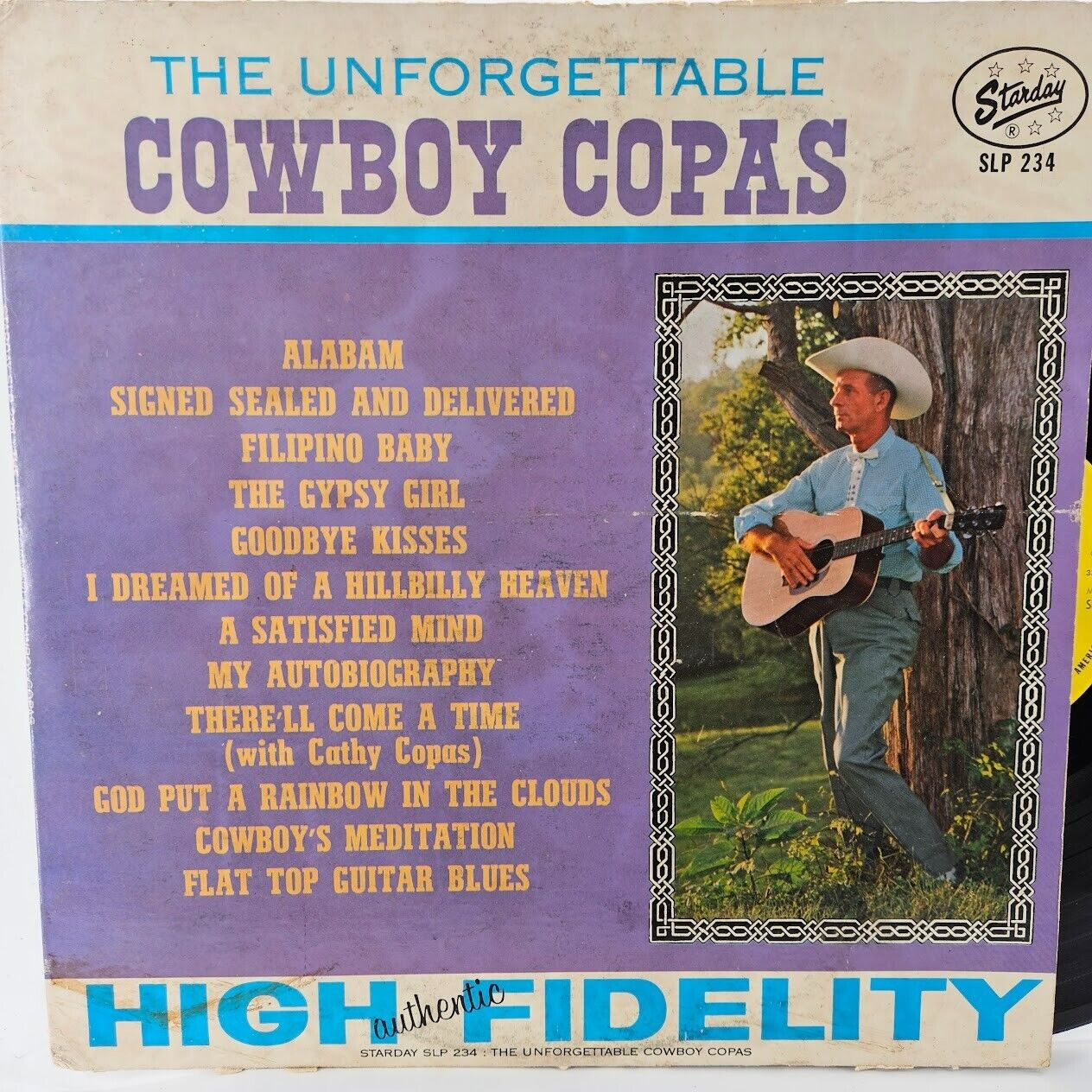 Cowboy Copas The Unforgettable Album Vinyl 33 Starday Records Authentic SLP-234