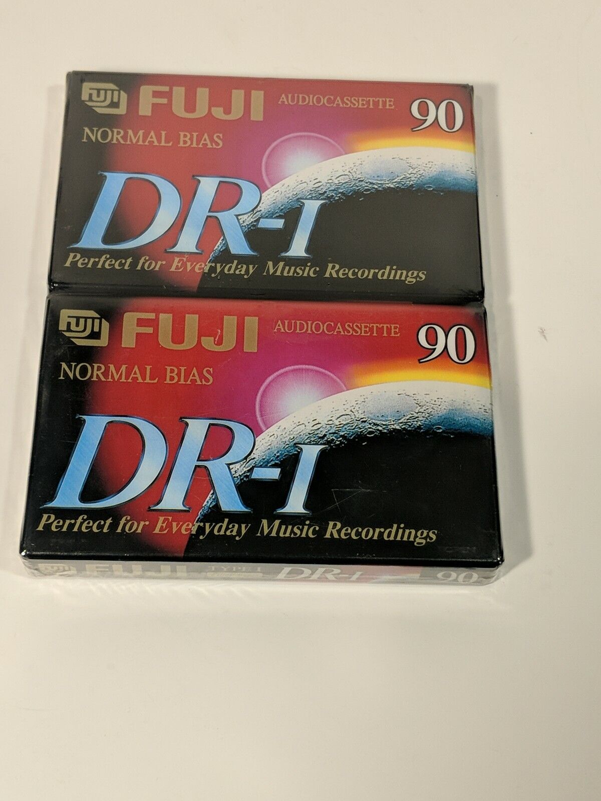 2 Fuji Vintage NEW SEALED blank Cassette 90 min  DR-I Audio Tapes Extraslim Case