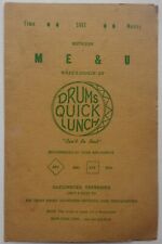 Vintage Menu Drums Quick Lunch Gatlinburg Tennessee Whats Cookin Dunk Donuts picture