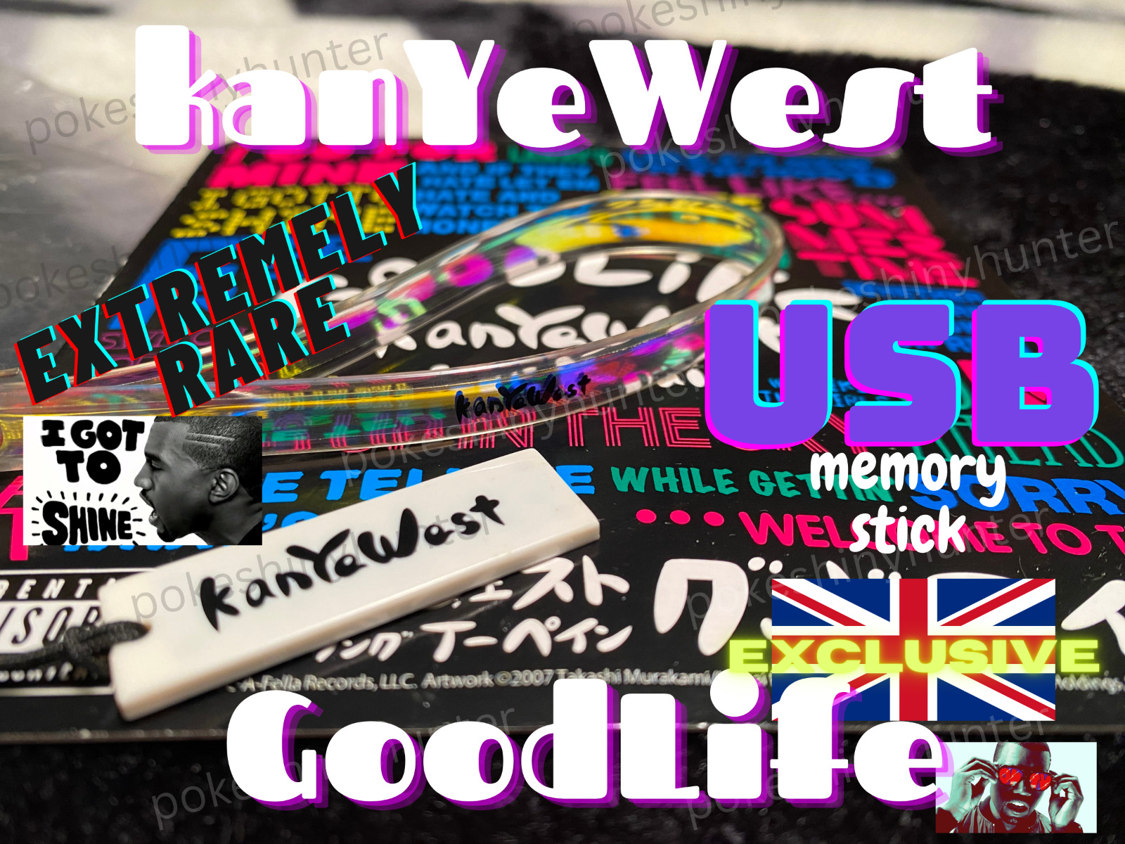 EXTREMELY RARE Kanye West Good Life (ft. T-Pain) - single USB Memory Stick UK