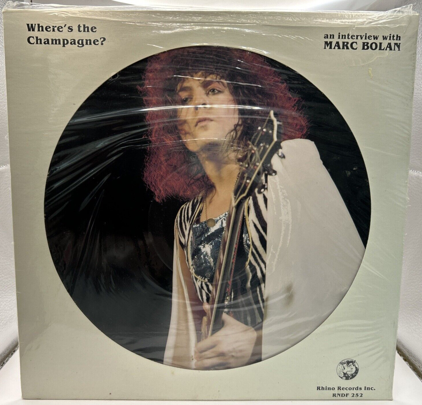 MARC BOLAN Interview: Where's the Champagne? LP 1982 Picture Disc RHINO RNDF 252