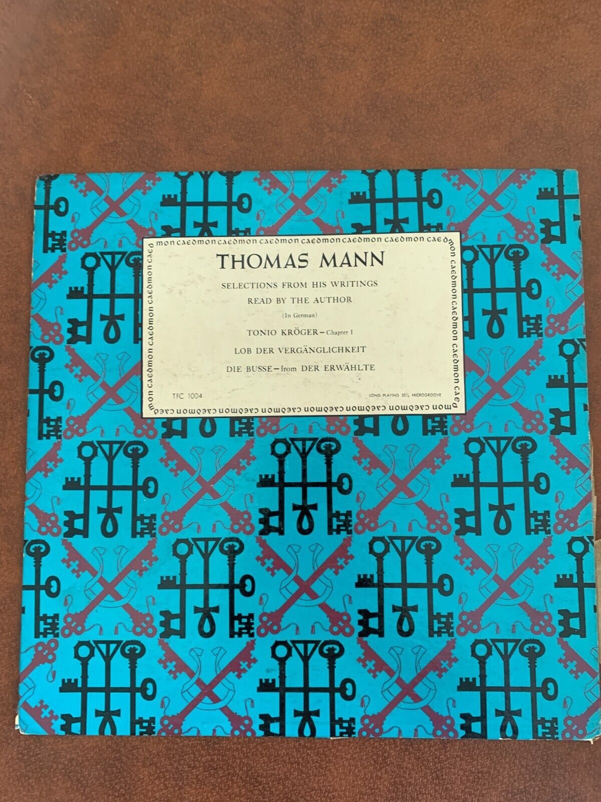 Thomas Mann- Selections From His Writings Read 1954 TFC-1004 Vinyl 12\'\' Vintage