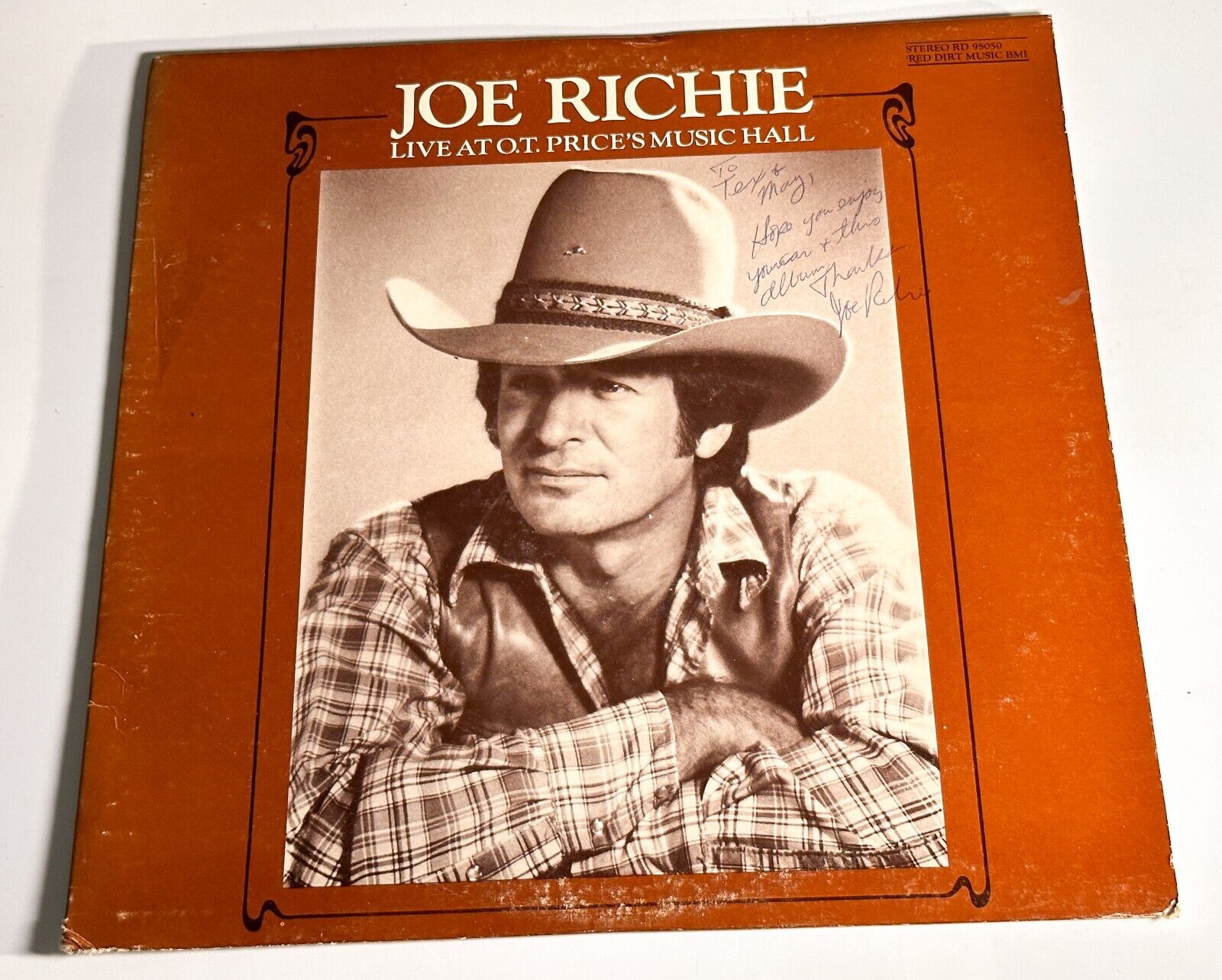 SIGNED JOE RICHIE Live at O.T. Price's Music Hall LP 1981 RD95050 EX?EX