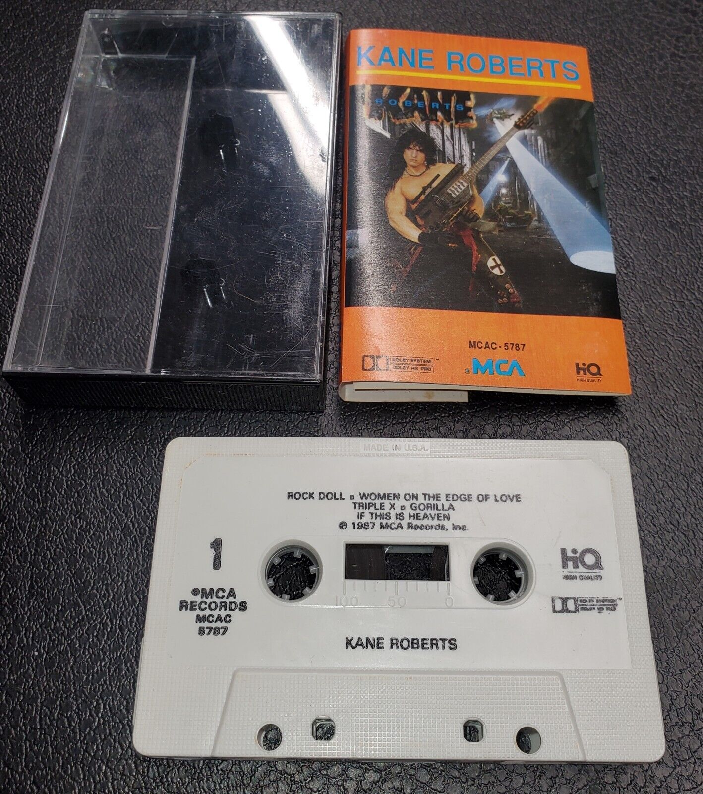 Vintage 1987 Cassette Tape Kane Roberts Self Titled Album MCA Records EUC 