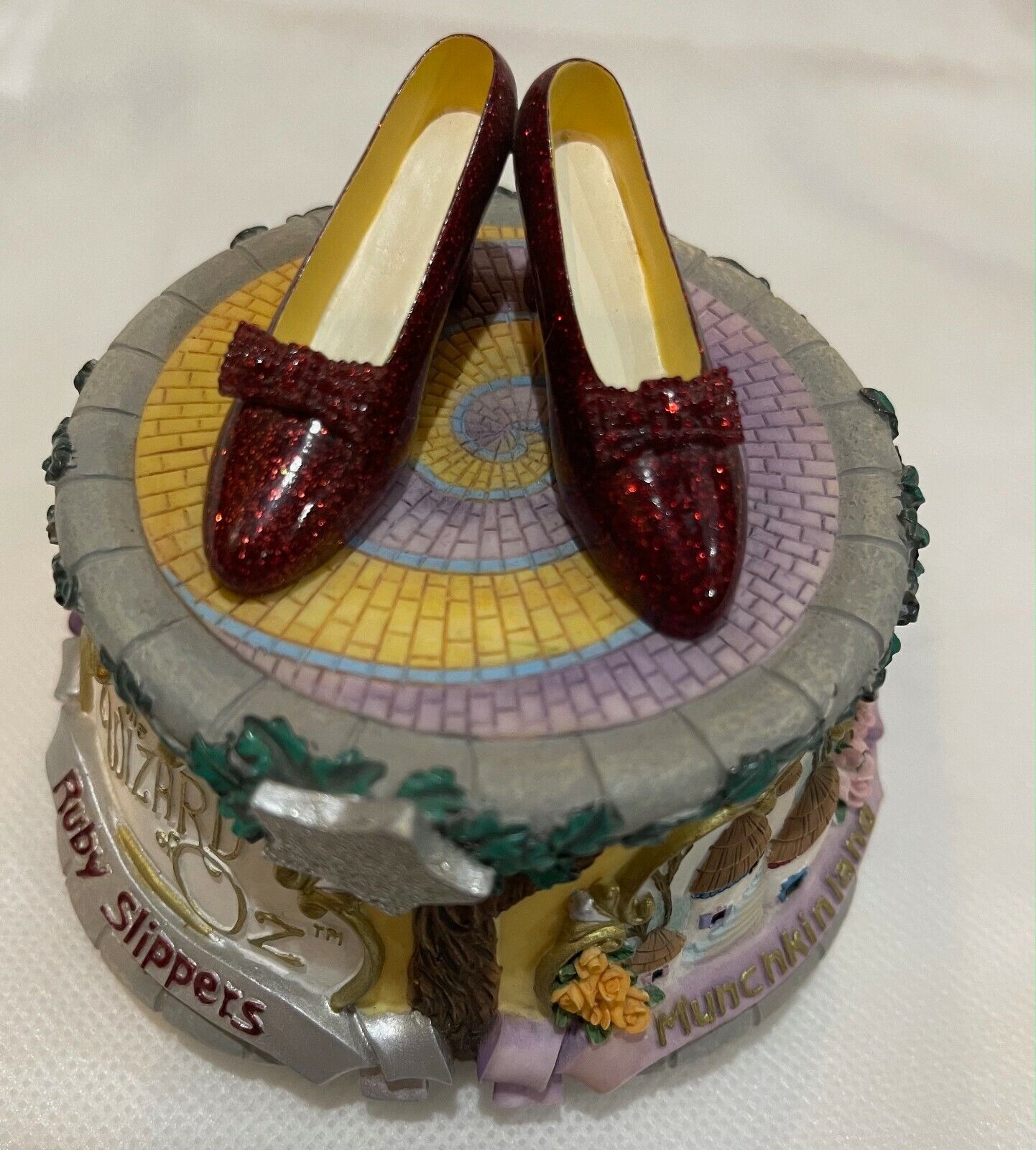 Vintage The San Francisco Music Box Co Wizard of Oz Ruby Red Slippers Multicolor