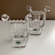 Shannon Crystal Designs of Ireland Music Harp / Lyre Bookends Set 7.5