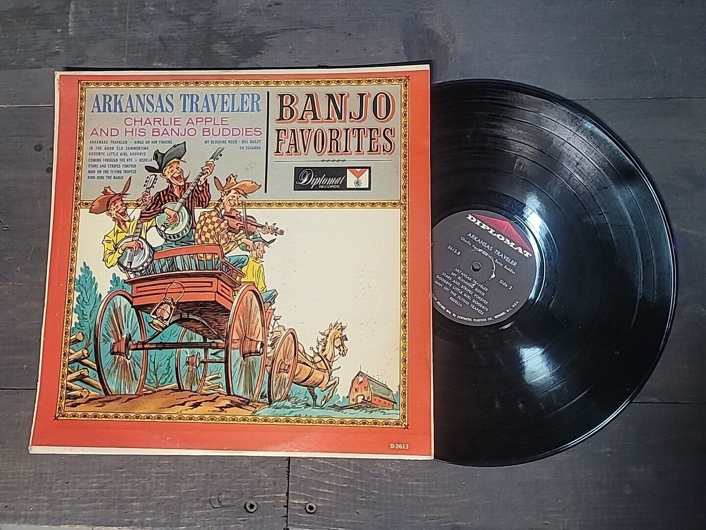 Arkansas Traveler- Banjo Favorites - 33rpm Vintage Charlie Apple- D-2613 Nice