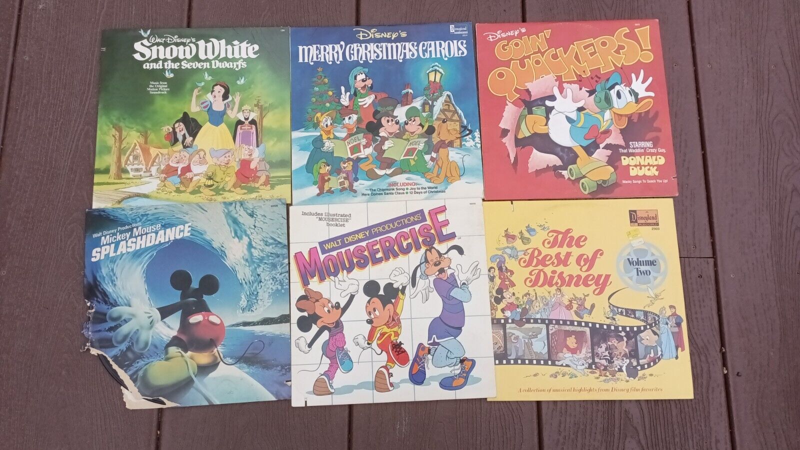 Walt Disney Lot of  6 Vintage Disneyland Vinyl LP Records RARE