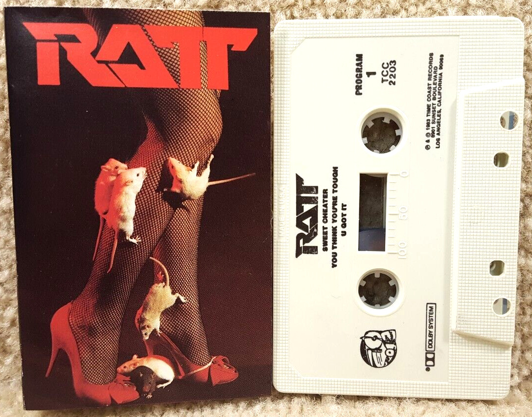 Vintage 1993 Cassette Tape Ratt Self Titled Album Time Coast Records